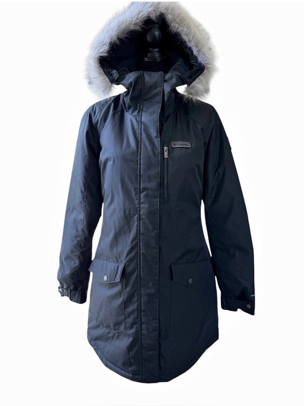 Columbia Suttle Mountain Black Long Insulated Jacket Women Size M